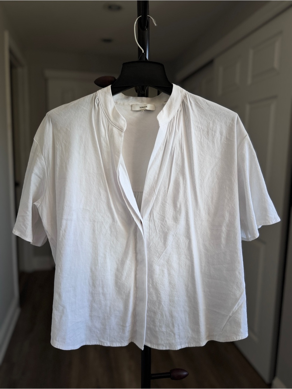 Vince White Short-Sleeve Button-Down Women's Top